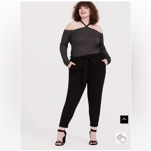 torrid Pants - NWT Studio Torrid Women’s Pants 2X 18-20 Black Tie Front Tapered Leg Pull On